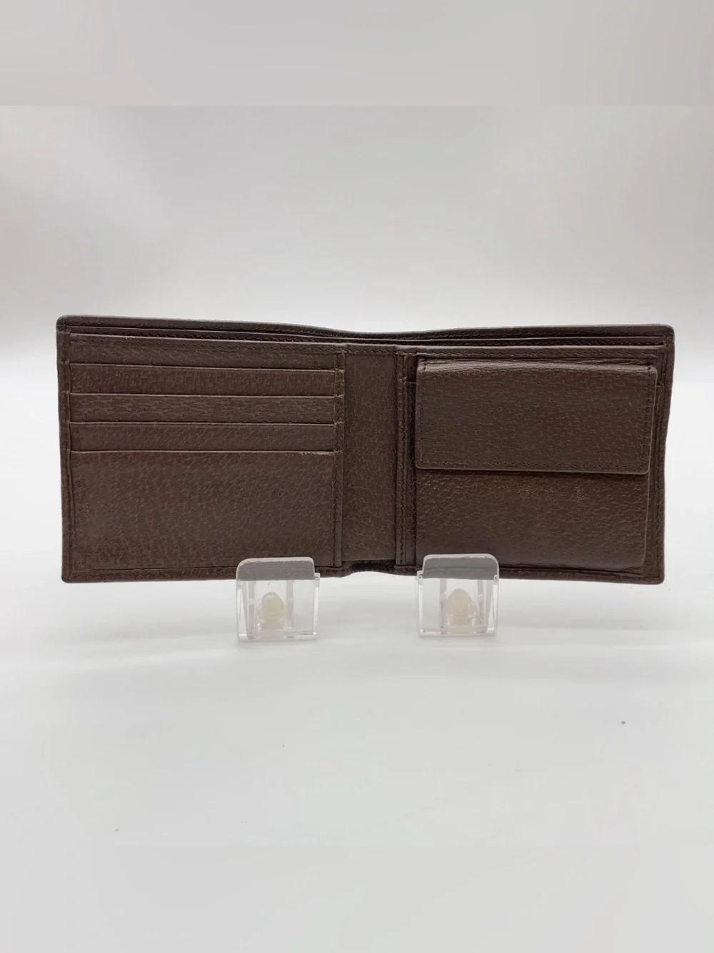 Gucci 597629 GG Supreme Sherry Line PVC Leather Brown Wallet